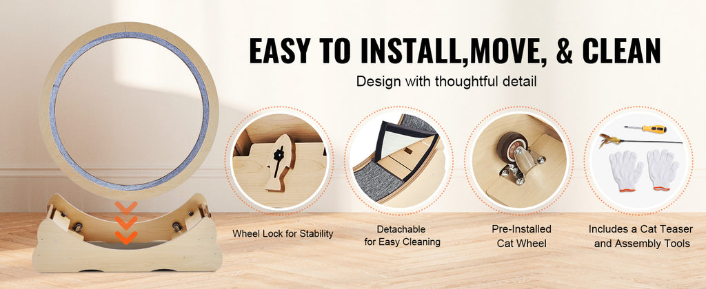 Wooden Cat Exercise Wheel – Indoor Fitness